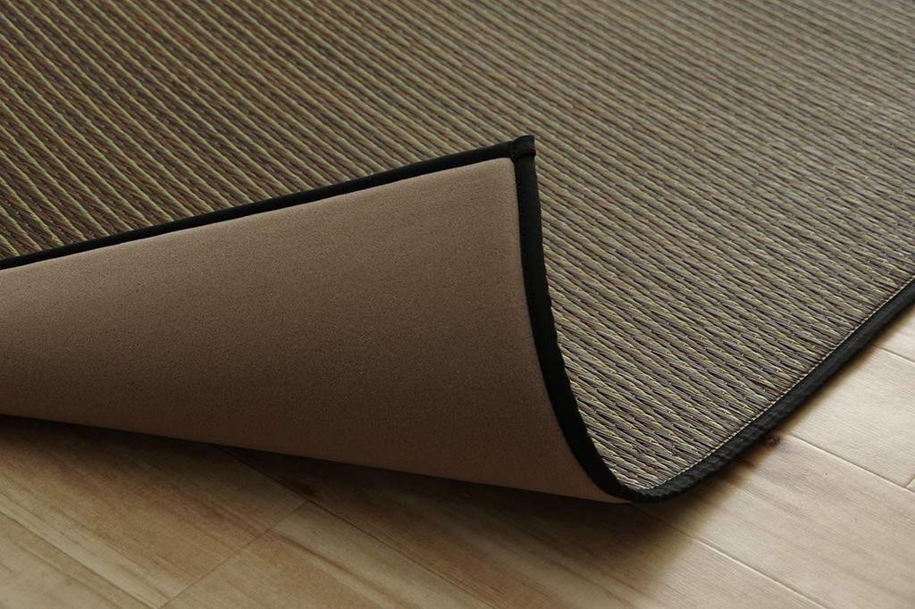 IKEHIKO Igusa Rug, 3-Tatami Size, Made in Japan, F Solid, Dark Brown, Approx. 191 x 250cm, Urethane Backing, Simple Design #8213280