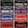 USA EAST City BOSTON MIAMI 15x30CM Plate Sports Tin Sign State Wall Decoration Metal Sign Home Decor Painting Plaques Art Poster