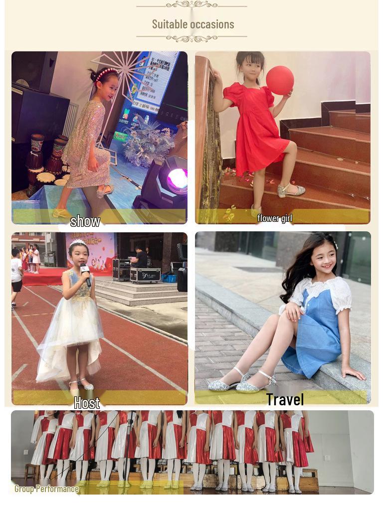 Silver Fish-Mouth Pearl Pendant Sandals - New Style, Soft-Soled Girls' Princess Shoes for Performance.