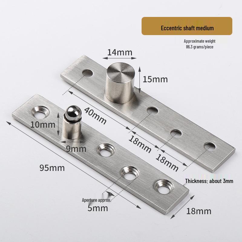 Charnière de porte pivotante rotative à 360° en acier inoxydable (Haut et bas)