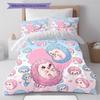 Pink Gradient Cartoon Pattern Bedding,Quilt Set Quilt Cover Pillowcase Home Birthday Gift (1 * Duvet Cover + 2 * Pillowcase, Without Core)
