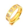 JeeMango 316L Stainless Steel White CZ Crystal Wedding Ring For Women Fashion Heart Imitation Diamond Jewelry R23025