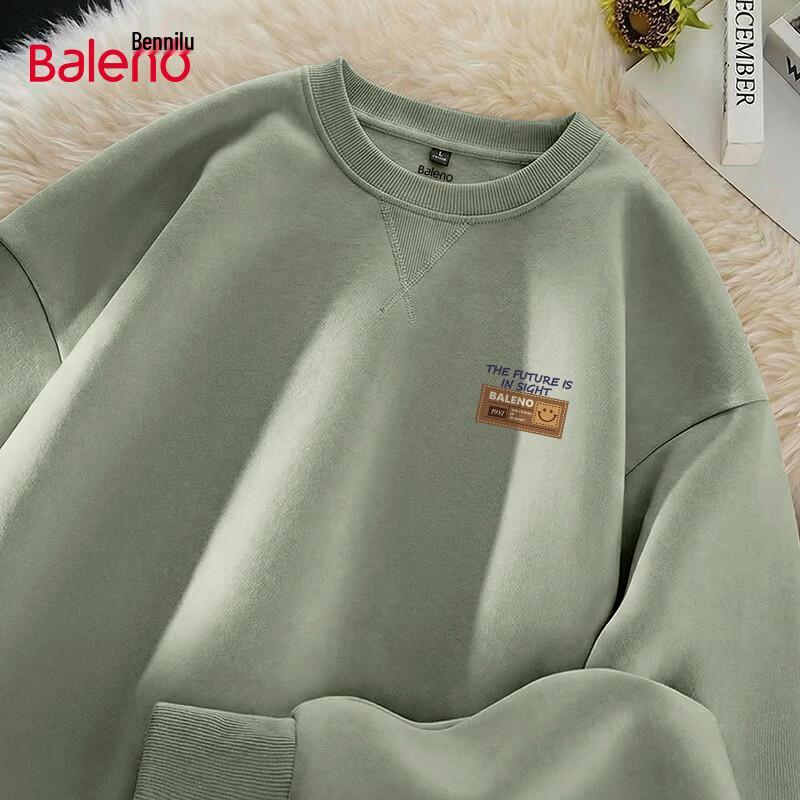 Baleno Men's Heavyweight Letter Graphic Round Neck Sweatshirt