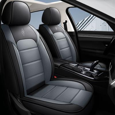 Fundas Universales para Asientos de Coche de Cuero PU para 5 Plazas, Juego Completo, Protector de Cojín Antideslizante para la Mayoría de Sedanes, Regalos de Navidad