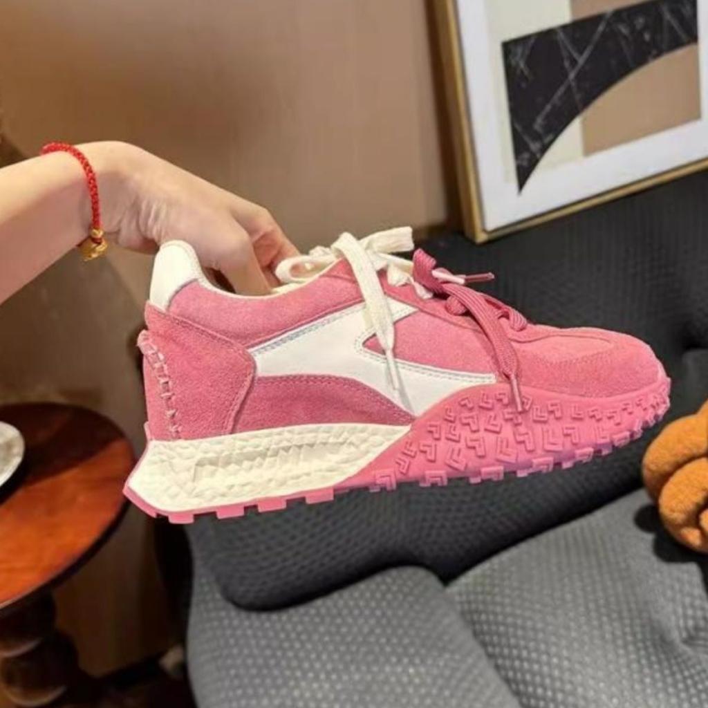 Raspberry pink inner height increase dad shoes women's new small light German training shoes spring and summer fashion casual shoes
