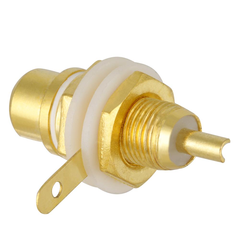 10pcs Gold Plated RCA Jack Terminal Female Socket HIFI Audio Connector (White)