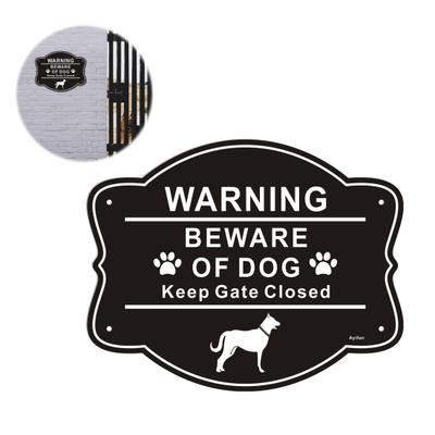 Beware of Dog Sign for Fence Aluminum Alloy Yard Keep Gate Closed Sign Fade Resistant Weatherproof Warning Sign for Door Gate Fence
