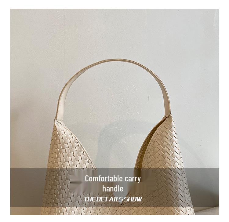 Retro Style Large Capacity Women's Woven Tote Bag - Casual, Versatile Shoulder Underarm Bag
