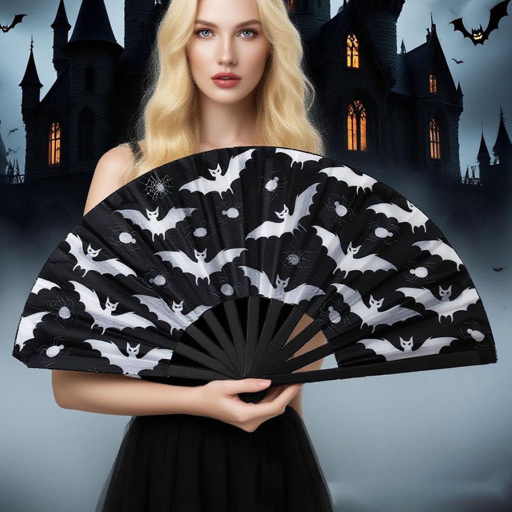 33cm Plastic Kung Fu Fan Halloween Party Decoration Prop Durable Lightweight Portable Gift For Cosplay Events