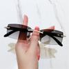 UV400 Rectangle Sun Glasses Gradient Frameless Eyewear Fashion Punk Sunglasses  for Women & Men