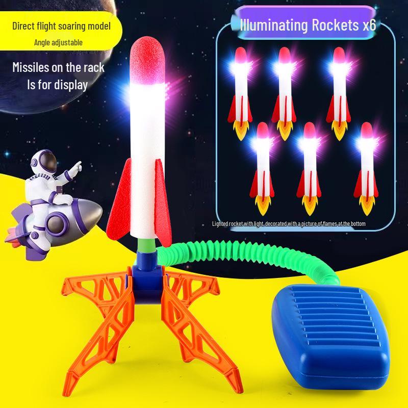 Kids' Pedal-Powered Sky Rocket Launcher Educational Toy