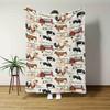 Cute Farm Animal Flannel Blanket - Soft Plush Rustic Style | Versatile for Home/Office/Camping/Sofa/Bed | Decor & Gift
