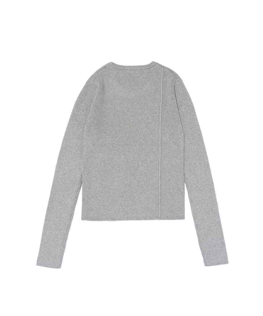 ROIDESROIS Scarf Set Round Neck Ribbed Knit (Gray)