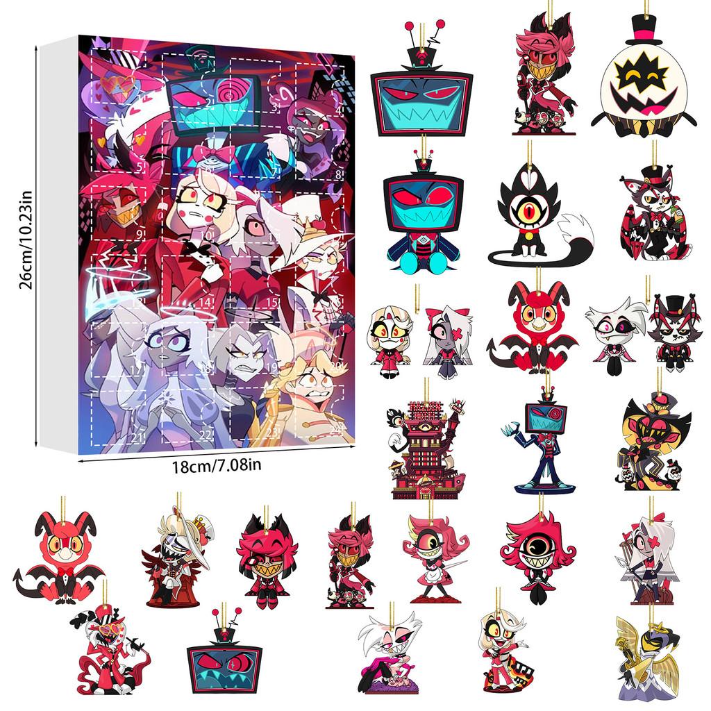 Hazbin Hotel Christmas Countdown Calendar With Acrylic Decorations For Holiday Gifts