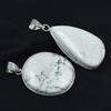 Howlite Pair Gemstone 153.65 Ct Oval-Pear Cut Pendant Healing Stone 925 Silver AR-1761-S