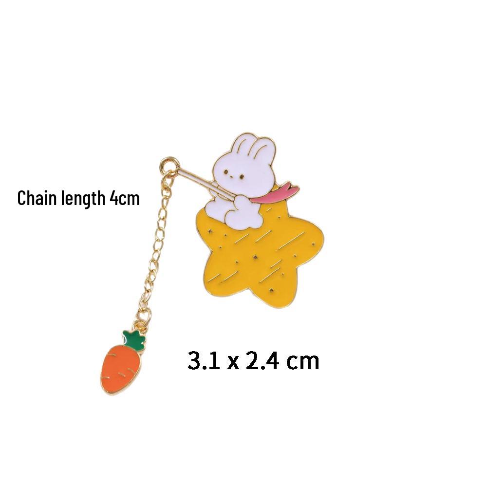 Cartoon Japanese-Style Animal Brooch: Cute Kitten, Rabbit, and Little Fox Metal Badge for Backpack or Clothing Accessory