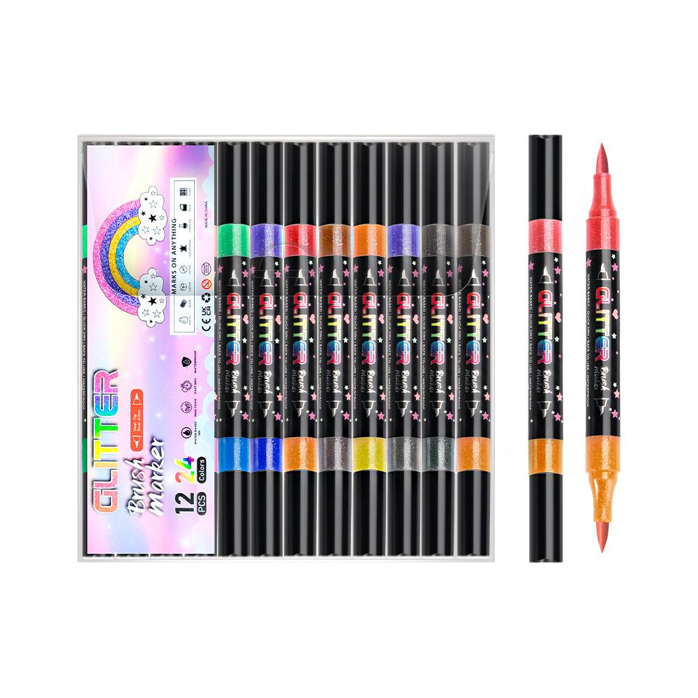 Dual-Color Double-Ended Acrylic Flash Marker Pen for Handwriting
