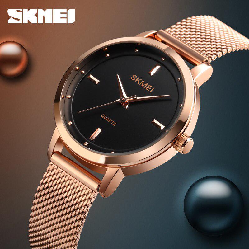 SKMEI Luxury Women Watches Fashion Stainless Steel Waterproof Quartz Watch Women Wristwatch Ladies