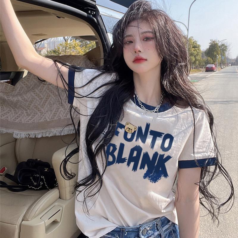 

Футболка большого размера из чистого хлопка Harajuku, женский топ, летняя забавная футболка с мультяшным графическим принтом и буквенным принтом для женщин, одежда, роскошная одежда, белые топы Y2k