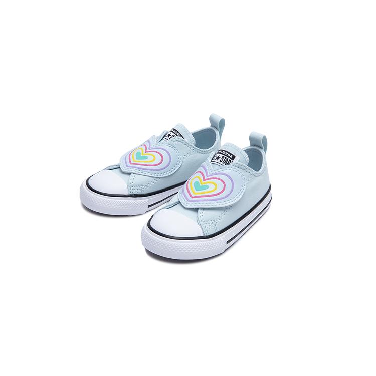 Converse Chuck Taylor All Star EasyOn Low TD Heart Strap Baby Sneakers Blue Winter-Slay-Blue White A08380C