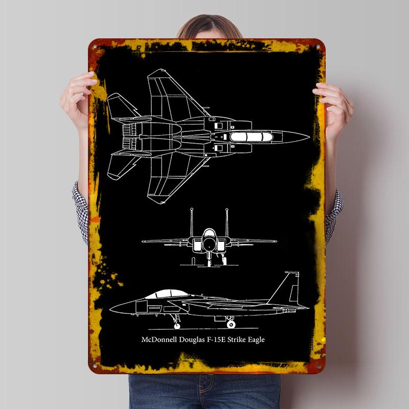 McDonnell Douglas 5E Printed Poster Customized Wall Art Retro Vintage Metal Tin Signs for Aesthetic Room Decor Men Man Cave Home