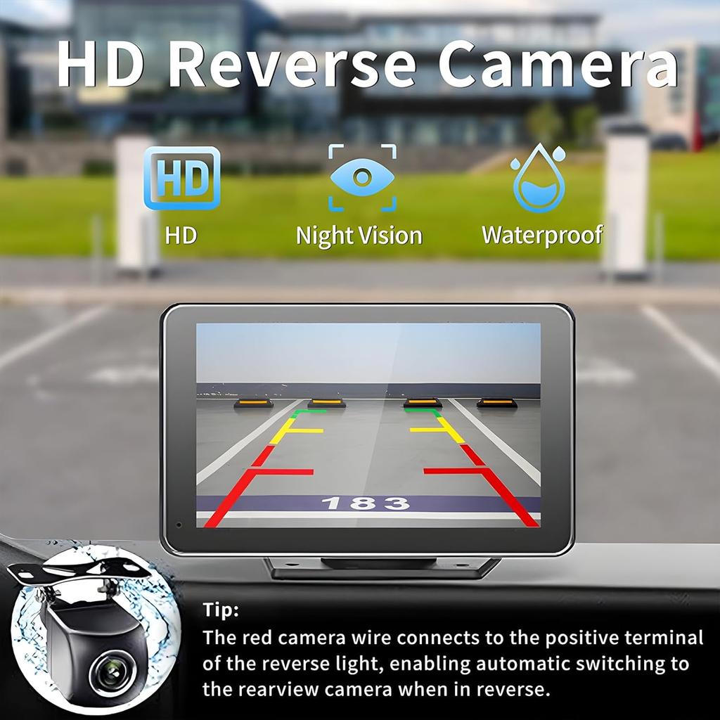 7' Wireless CarPlay & Android Auto Screen with Backup Camera, GPS, Bluetooth, FM, AUX, Siri Support