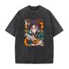 Hot Anime Demon Slayer Kamado Tanjirou Graphic Tee Men Manga Vintage T-shirts Washed Cotton T Shirt Harajuku Male Casual Tshirt