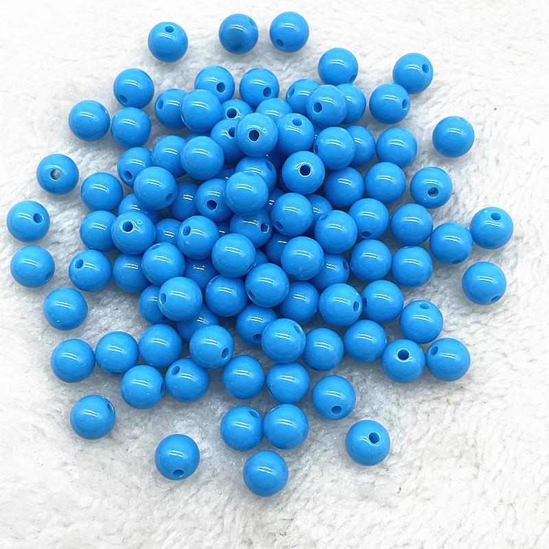 4/6/8mm Runde Anhänger Acrylperlen Lose Abstandshalterperlen zum Schmuckbasteln DIY Handgemachtes Armband Halskette