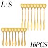 8/16pcs Heart-shaped Dessert Coffee Spoon Set Stainless Steel Mixing Spoons Spoon for  Home Restaurant Kitchen Supplies Tools