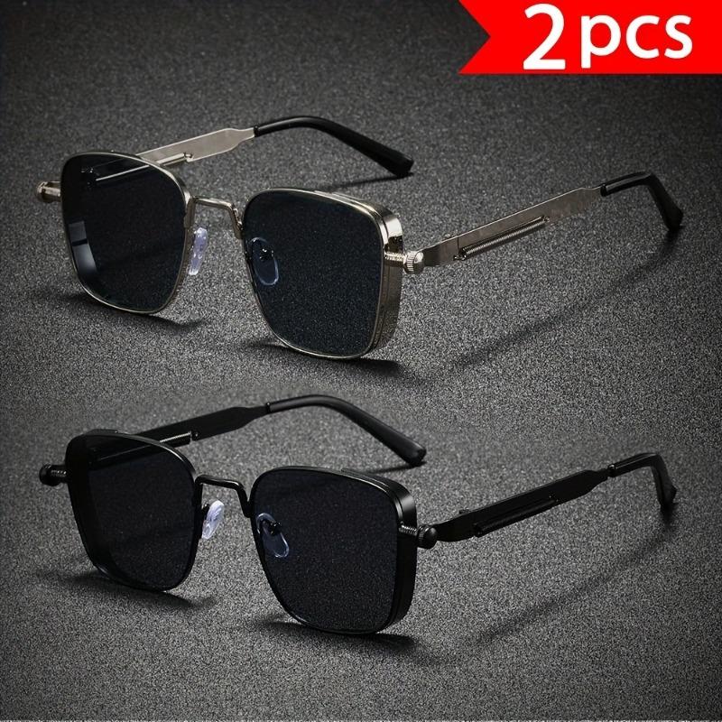 2 Pairs of Classic Punk Style Fashionable Glasses Suitable for Both Mens and Womens Available in Multiple Colors