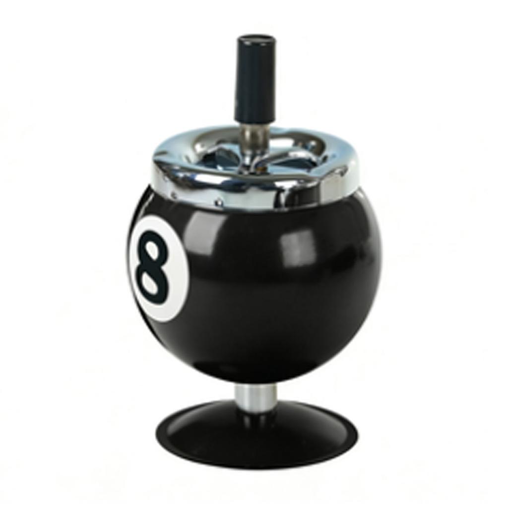 Stylish Metal Ashtray Billiards Shape Large Capacity Windproof Ashtray for Indoor Outdoor Use