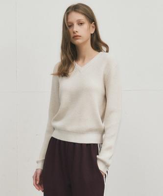 Wednesday Oasis For Woman Blooming Hazzi V-Neck Knit_Cream(Wc25-Kn52)