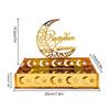 Gold Eid Mubarak Dessert Tray Acrylic Carving Ramadan Moon Star Plate Tray Hollow Moon Star Fruit Trays Festival Supplies