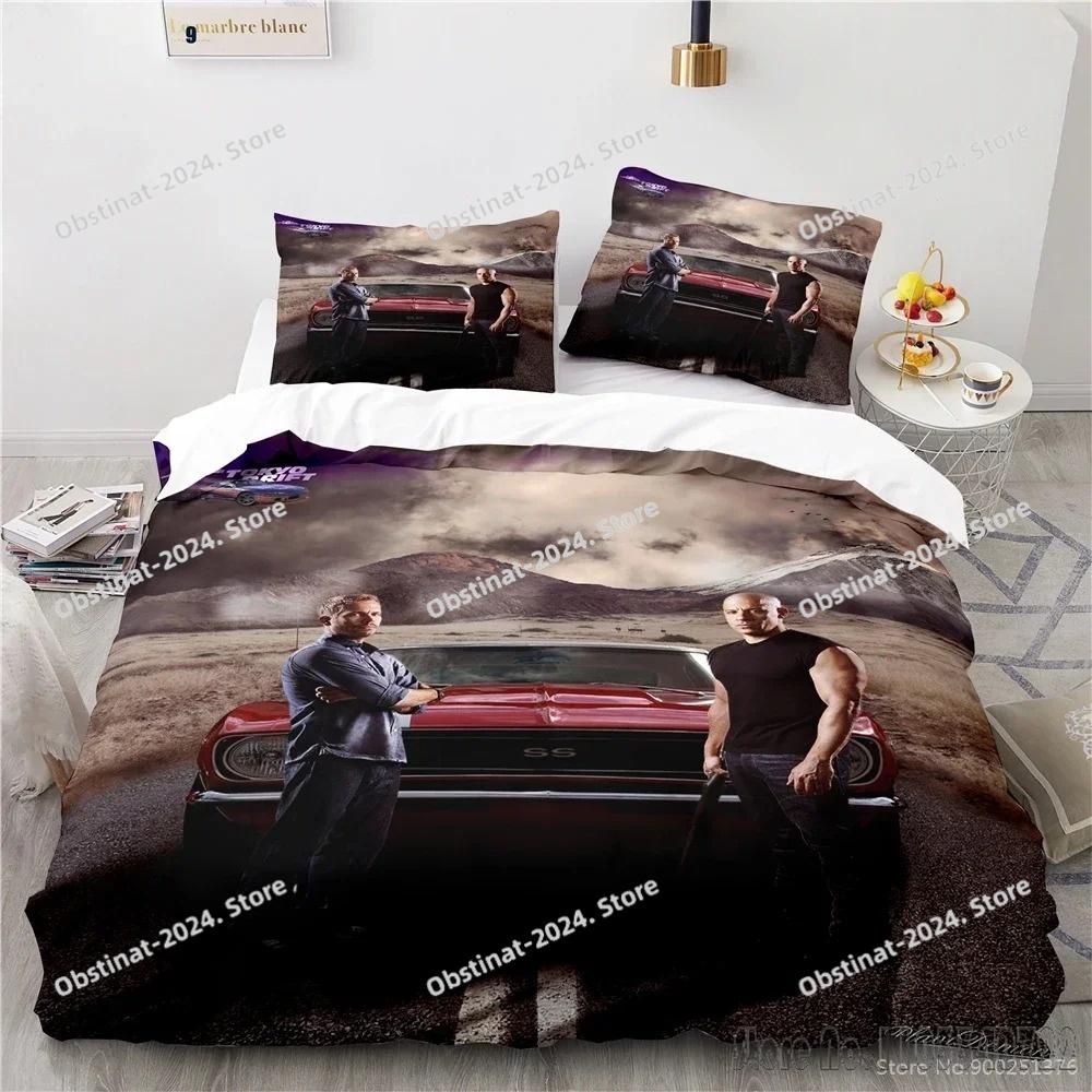3D Printed Fast and Furious Love Child Duvet Cover Set HD Comforter Cover Bedclothes for Kids Bedding Sets Bedroom Decor