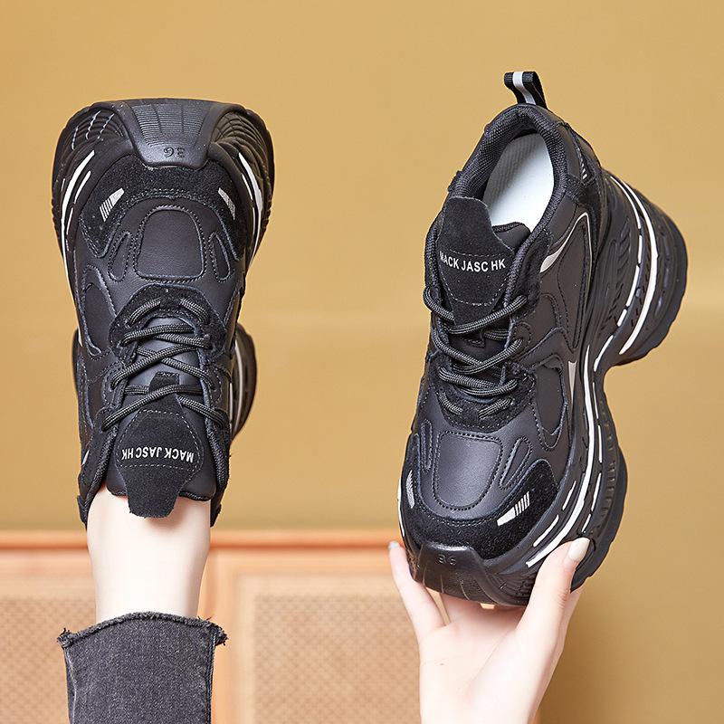 Nové prodyšné „dad shoes“ s vnitřním zvýšením výšky, platforma, síťovina, malé sportovní a volnočasové boty