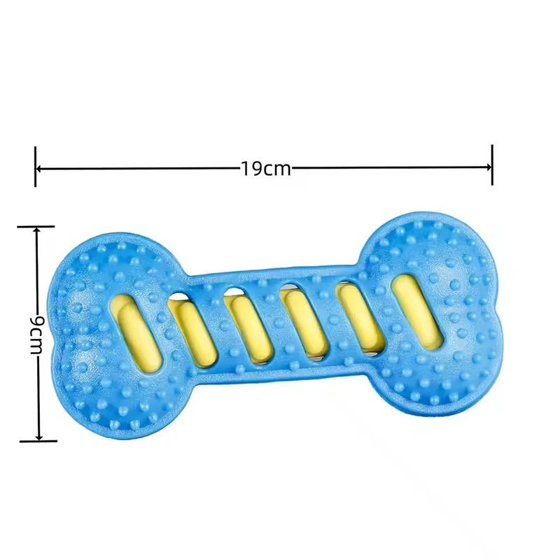 Squeaky Dog Toy for Aggressive Chewers Interactive Rubber Bone with Sound Chew Resistant Molar Rod Training Toy Durable