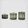 1PC Table Candle Rustic Oil Lamp with Wick Home Decoration Grey Green Cylindrical Transparent Glass Candlestick Christmas Dinner