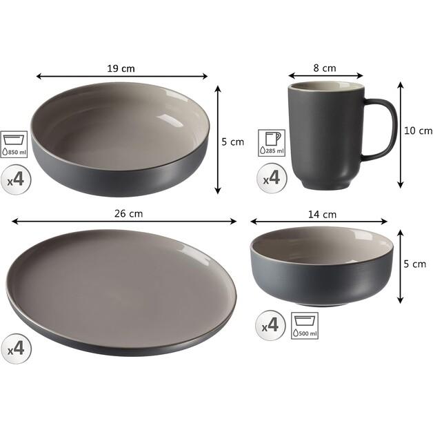 Сервиз Ritzenhoff & Breker Jasper серый, 16 предметов (407679)