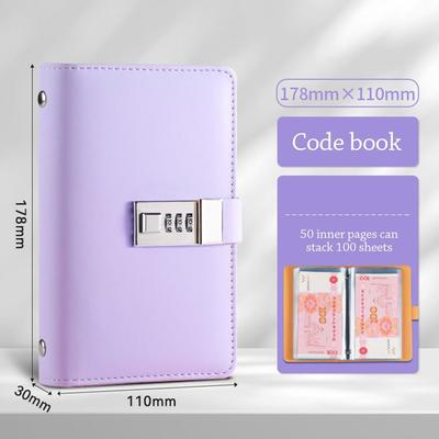Save Money 100 Envelopes Money Saving Challeng Large Capacity With Password Lock Mini Binder Savings Challenge PU Reusable