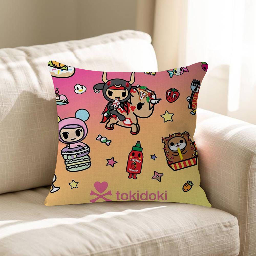 

Japan TTokidokis Pillow Covers Cartoon Sofa Decorative Home Doublesided Printing Short Plush Cute Cushion Cover 30x30 cm