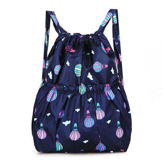 WTEMPO Printed Beach Casual Nylon Drawstring Backpacks Women's Four Seasons Outdoor Sports Bags Mommy Bags Large Capacity Lightweight Travel Backpacks