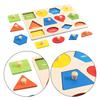 Montessori Puzzle Toy Wooden Pegged Puzzle Board Shape & Color Sorting Preschool Learning Toy Non Slip for Baby Toddlers