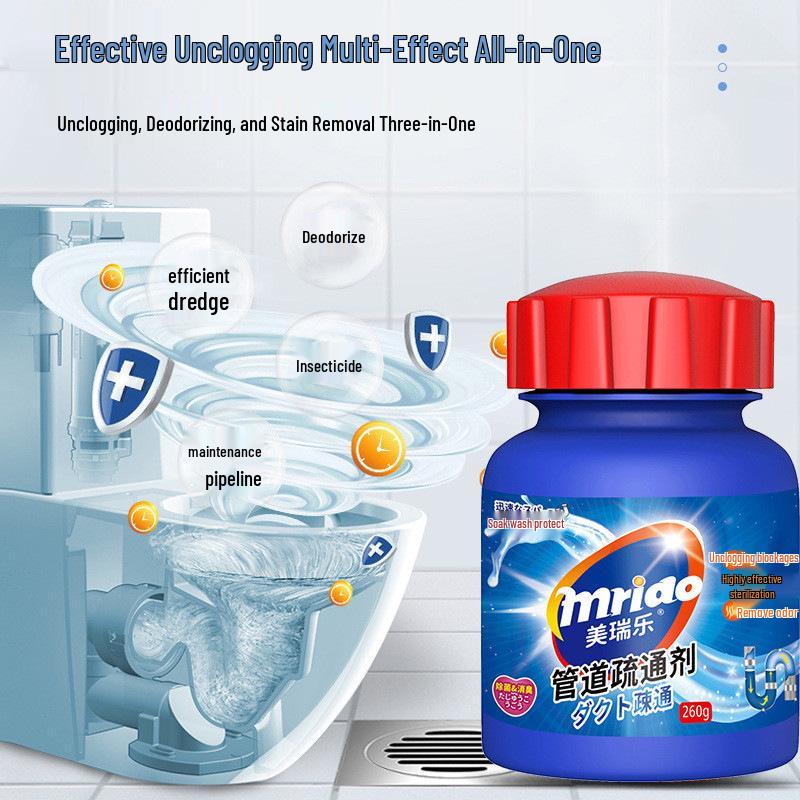 Sewer Pipe Unblocker: Strong Dissolving & Active Oxygen Powder for Kitchen & Toilet Drains