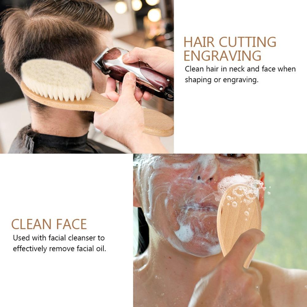 Soft Oil Head Brush Wooden Handle Hair Styling Brush Scalp Grooming Goat Hair Brush Home Use