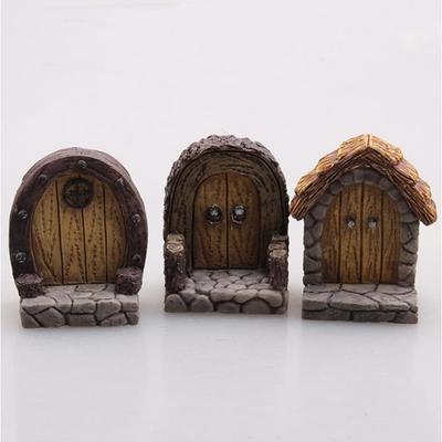3pcs Miniature Resin Fairy Garden Door Mini Fairy Door and Windows for Trees Tree Stump Decor Ornaments Fairy House Fairies Door Kit Decoration