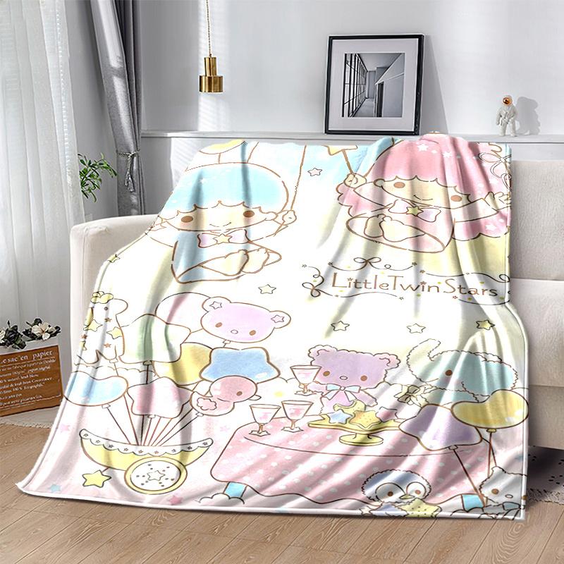 1pc Little Twin Stars Blanket, Seasonal Home Decorative Throw, Unique Gift Idea, Living Room, Travel, Camping, Car Blankets, Beach, Office Naps, Soft