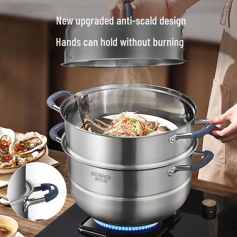 KOBACH 3-warowy garnek do gotowania na parze ze stali nierdzewnej, 30 cm