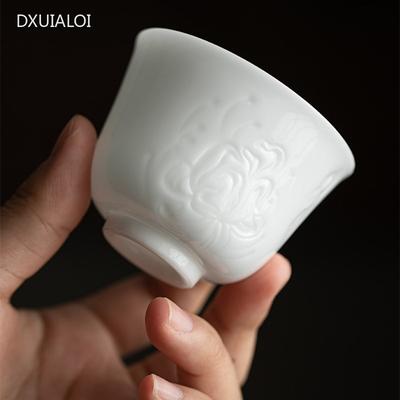 Chinese Style  Iced Jade Porcelain Tea Cup Master Cup High-end Handmade Tea Cup Kitchen Accessories Kung Fu Tea Wedding Gift