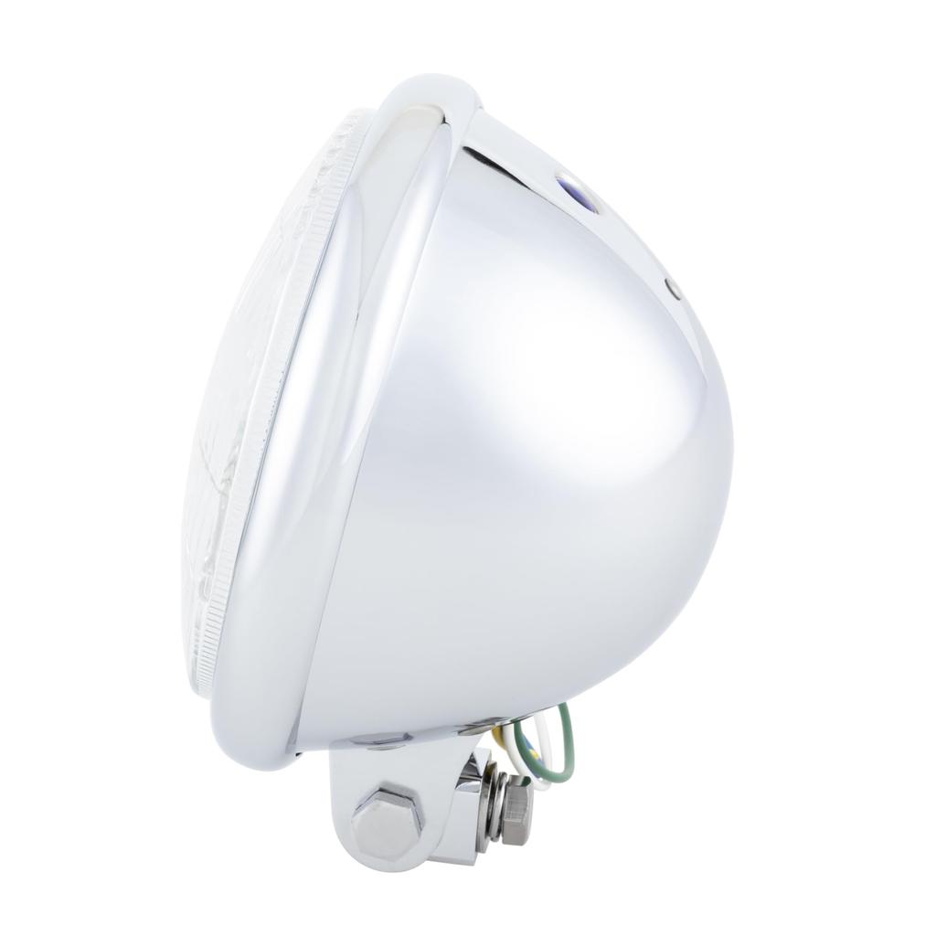 Kijima 205-303 Motorcycle Parts Custom Headlight Bate Type 6 Inch Male Terminal & H4 Coupler, Black Plating