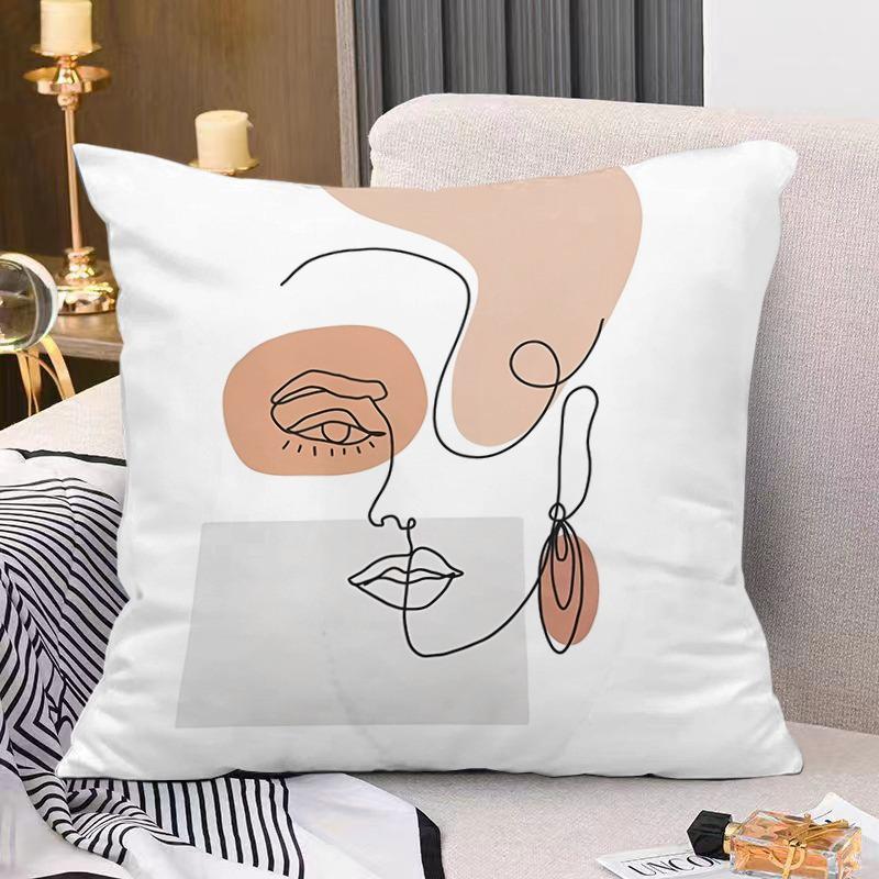 Artistic Floral Print Decorative Pillowcase Bedroom Living Room Square Cushion Pillowcase
